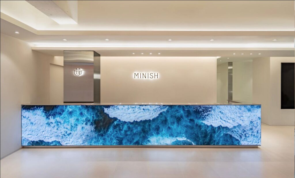 MINISH 치과 리셉션 LED 스크린 콘텐츠 연출