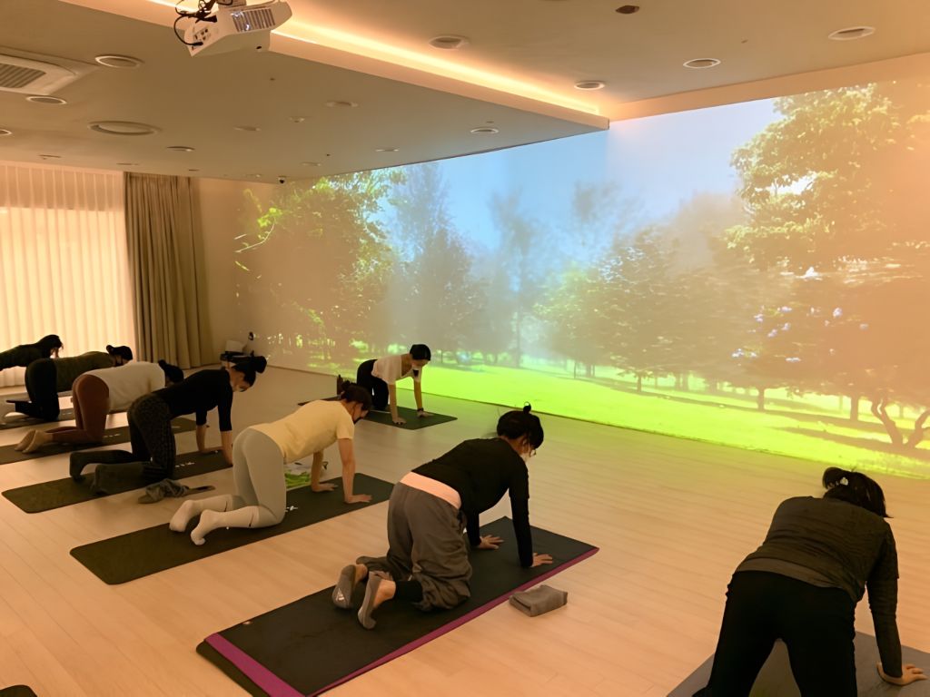 스포츠 시설 빔프로젝터 스크린 매니저 요가 스튜디오